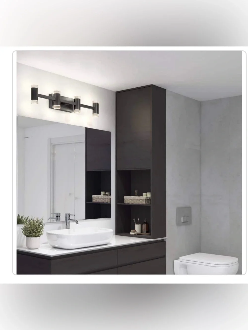 New Artika Mist Modern Matte Black LED Vanity Light Fixture